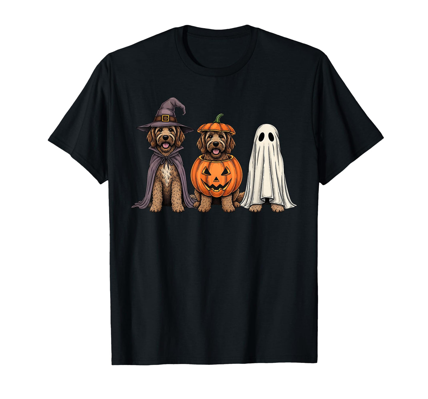 Spooky Ghost Goldendoodle Pumpkin Halloween Doodle Dog Lover T-Shirt