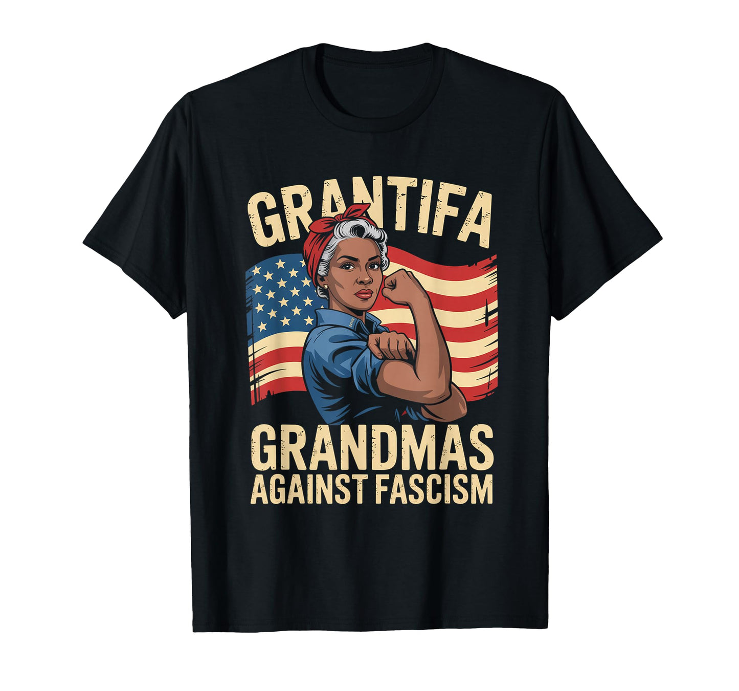 Grantifa Black Grandmas Against Fascism Flag Resist No Kings T-Shirt