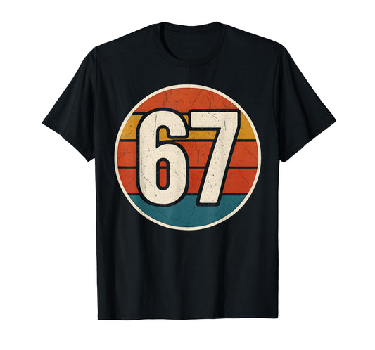 67 Meme 6 7 Numbers Retro Six Seven Vintage Funny Boys Kids T-Shirt