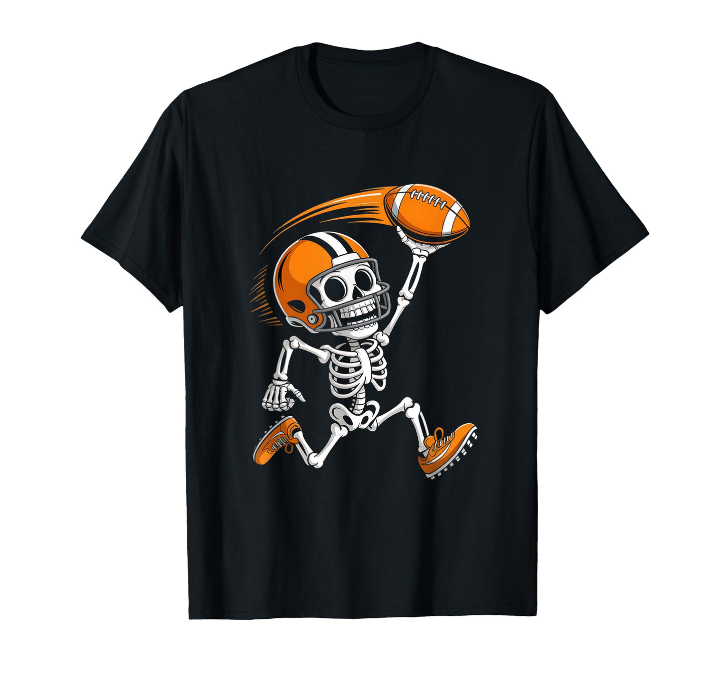 Halloween Skeleton Funny Football Shirt for Teens Boys Men T-Shirt