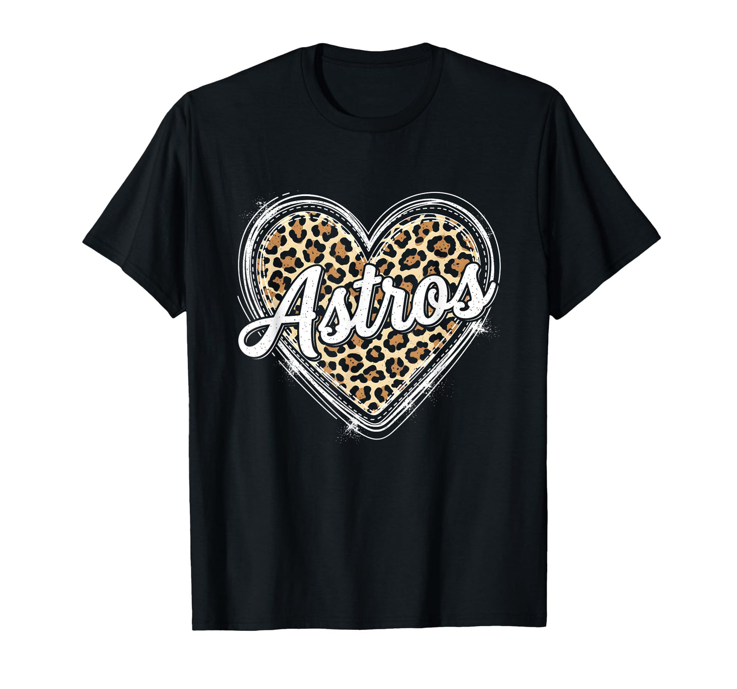 Astros Heart Graphic Leopard Outfits For Women And Girls T-Shirt