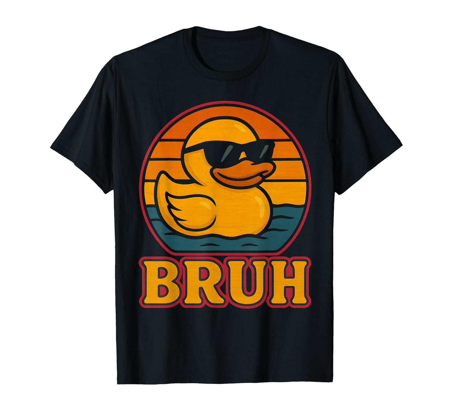 Bruh Duck Rubber Duck Vintage Rubber Duckie Party Boys Retro T-Shirt