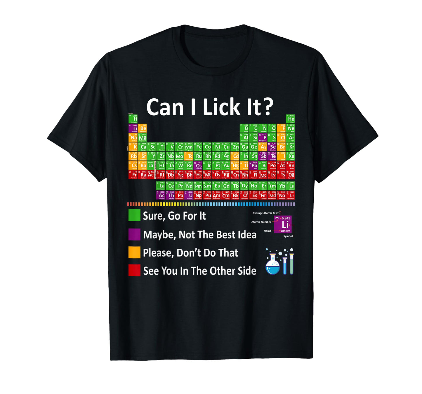 Can I Lick It Periodic Table Chart Science Teacher Cool meme T-Shirt