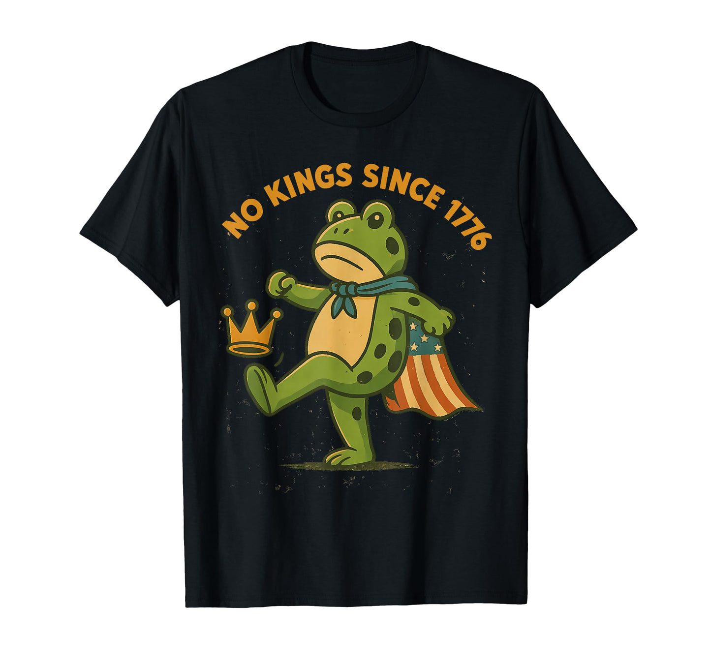 No Kings Since 1776 Portland Frog Kicking Crown T-Shirt