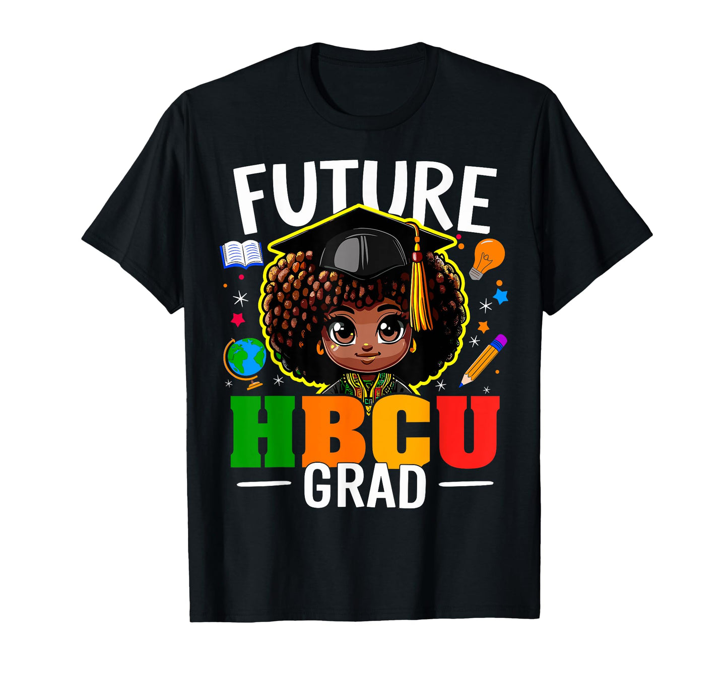 Future Hbcu Grad Kids Afro Girl Black History Month T-Shirt