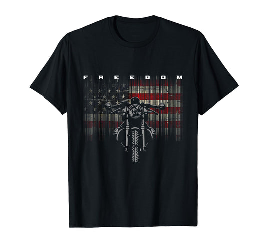 American Flag Motorcycle T-Shirt