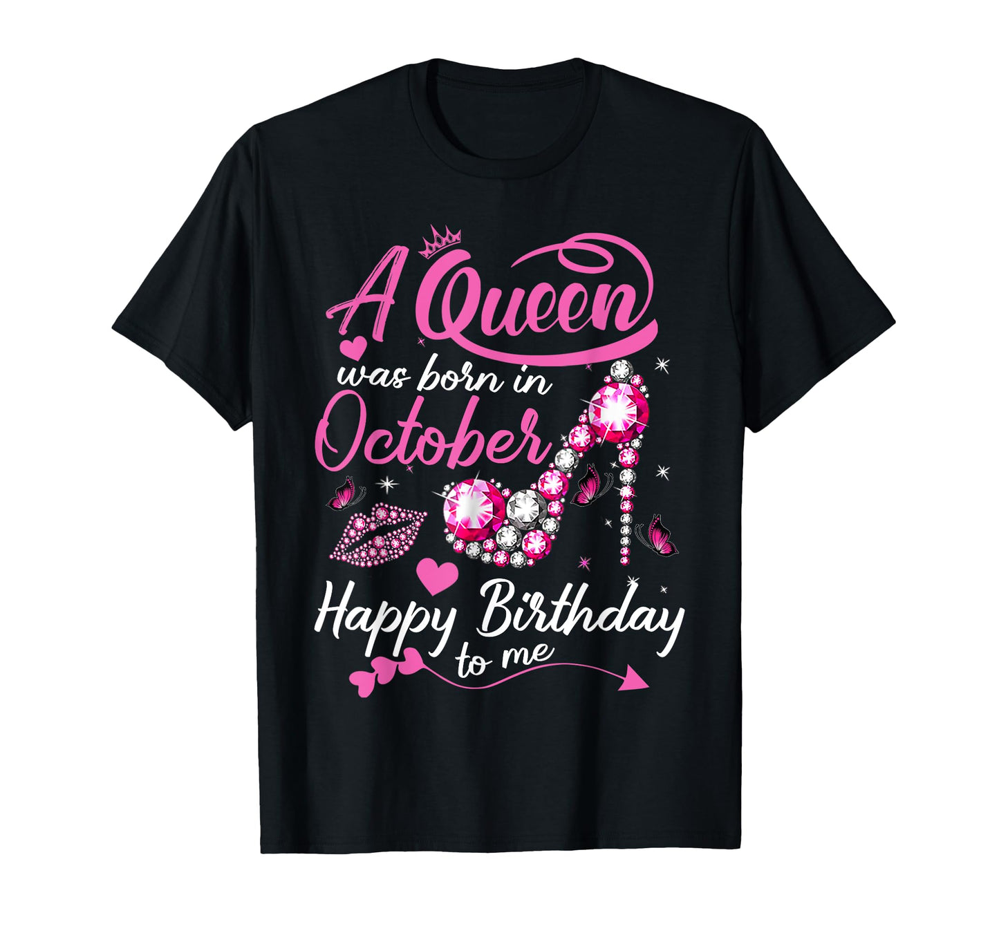Black Queens are Born in October Shirt Women Birthday Gift T-Shirt