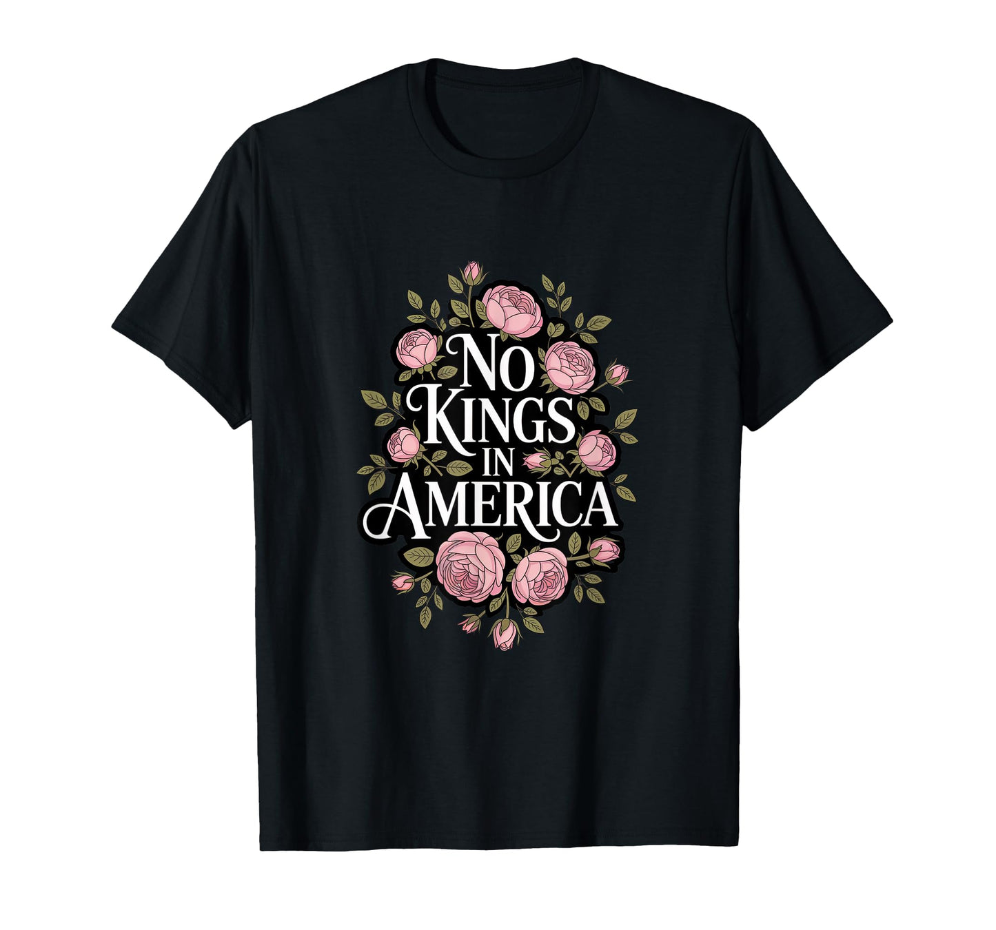 Retro Vintage Pink 70s Womens No Kings In America T-Shirt