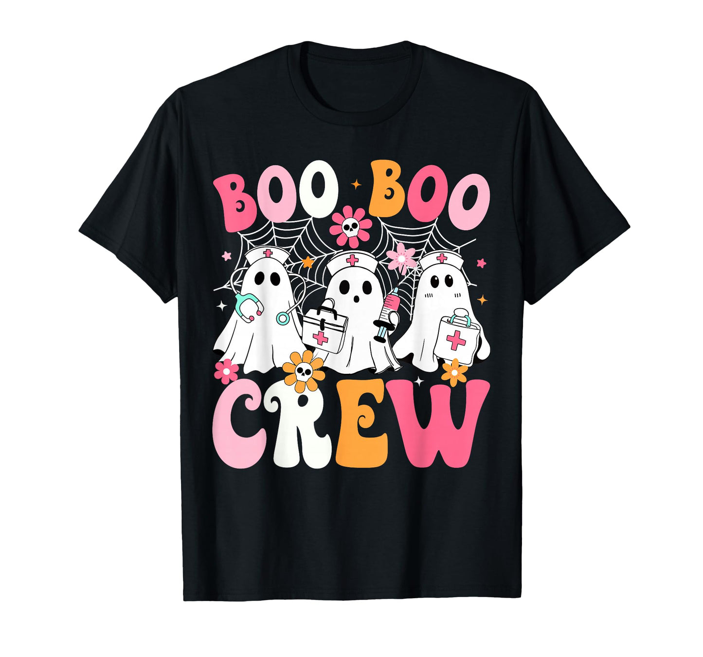Boo Boo Crew Spooky Nurse Ghost Nursing Halloween Nurse T-Shirt
