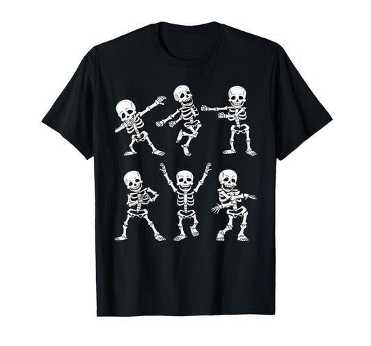 Dancing Skeletons Dance Challenge Boys Girl Kids Halloween T-Shirt