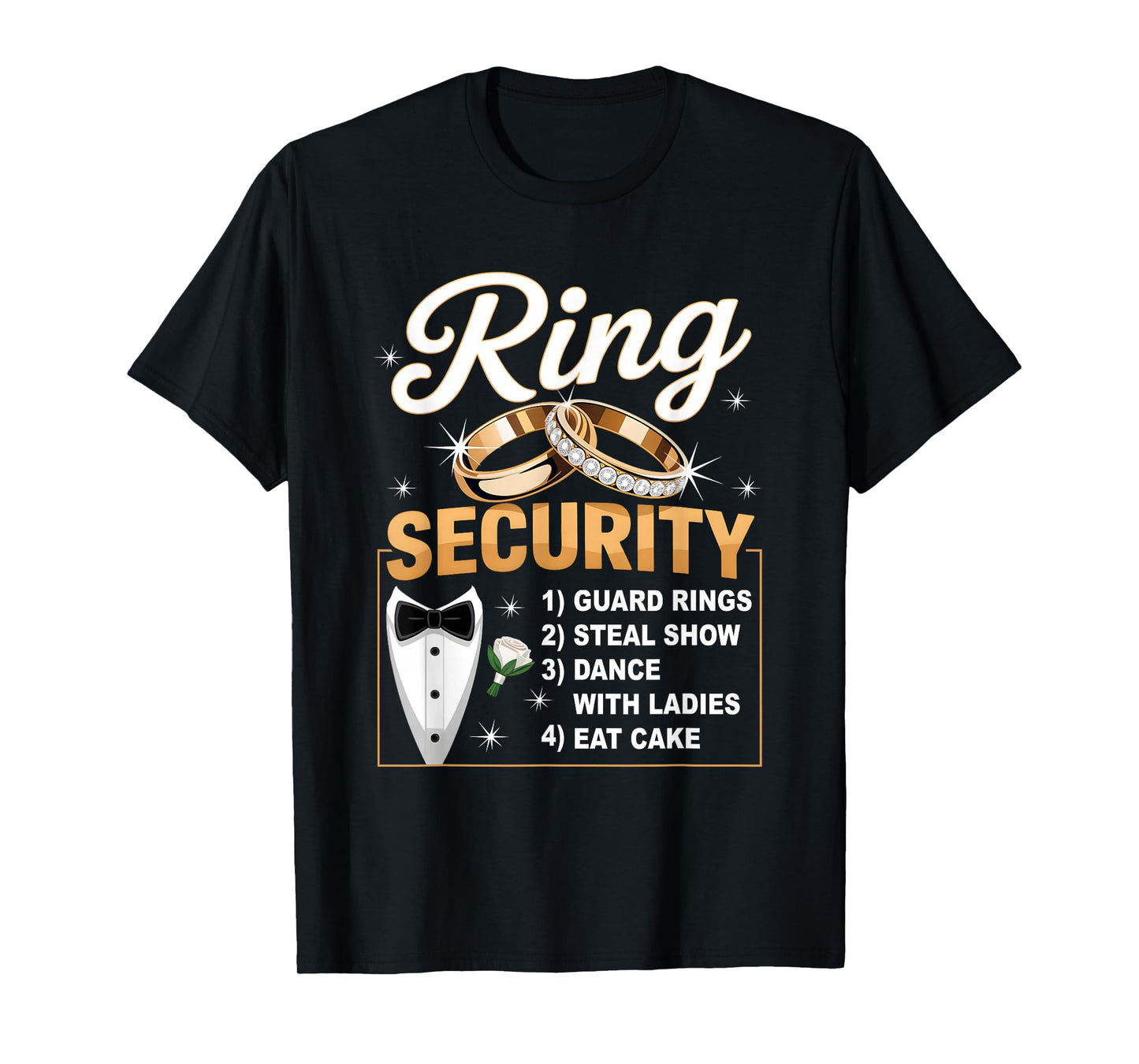 Kid Ring Security-Ring Bearer Wedding Day Groom Party Tuxedo T-Shirt