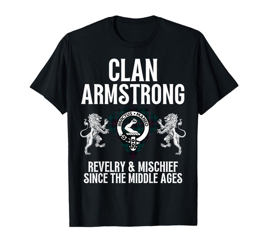 Armstrong Clan Scottish Name Coat Of Arms Tartan Family T-Shirt