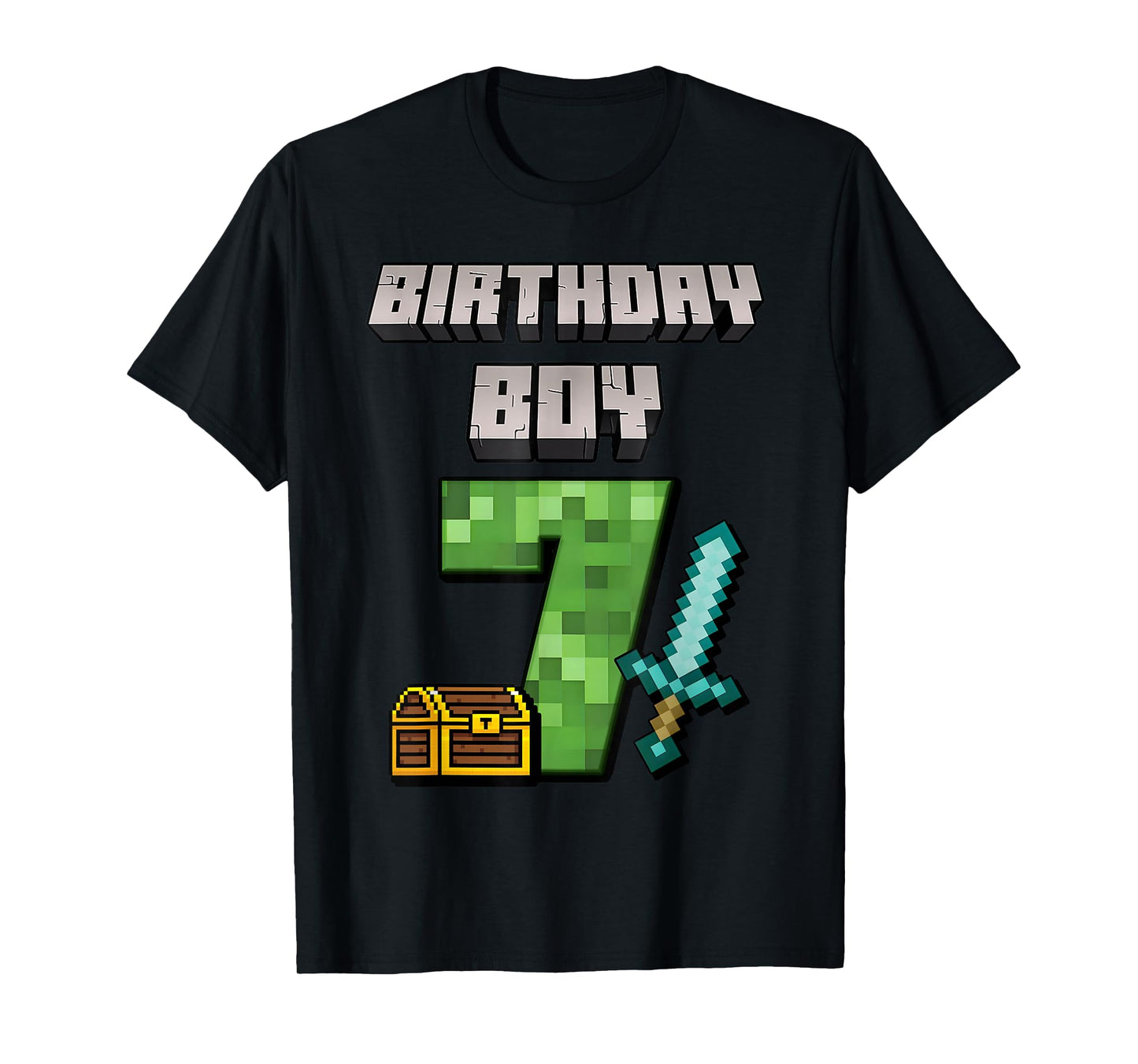 Birthday Boy Shirt 7th Birthday Boy 7 Year Old Game Pixel T-Shirt