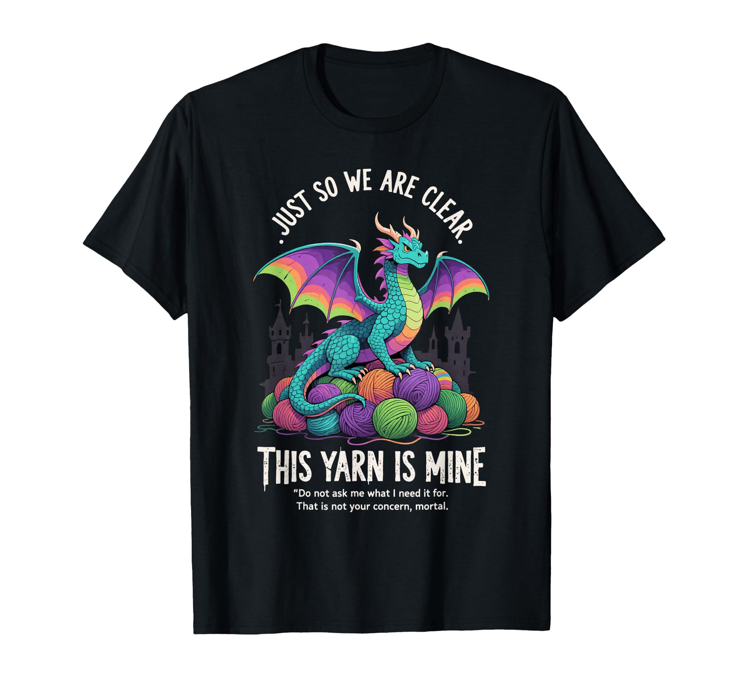 Vintage Funny Yarn Dragon Knitting Crochet Lover T-Shirt