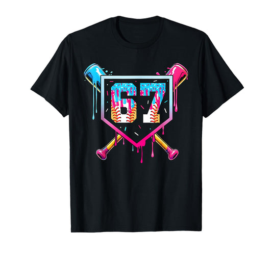 67 Ice Cream Drip Meme Six Seven Gen Alpha Slang T-Shirt