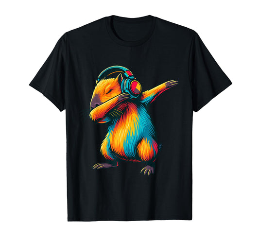Cute Dabbing Capybara Animal Funny Video Games Capybara T-Shirt