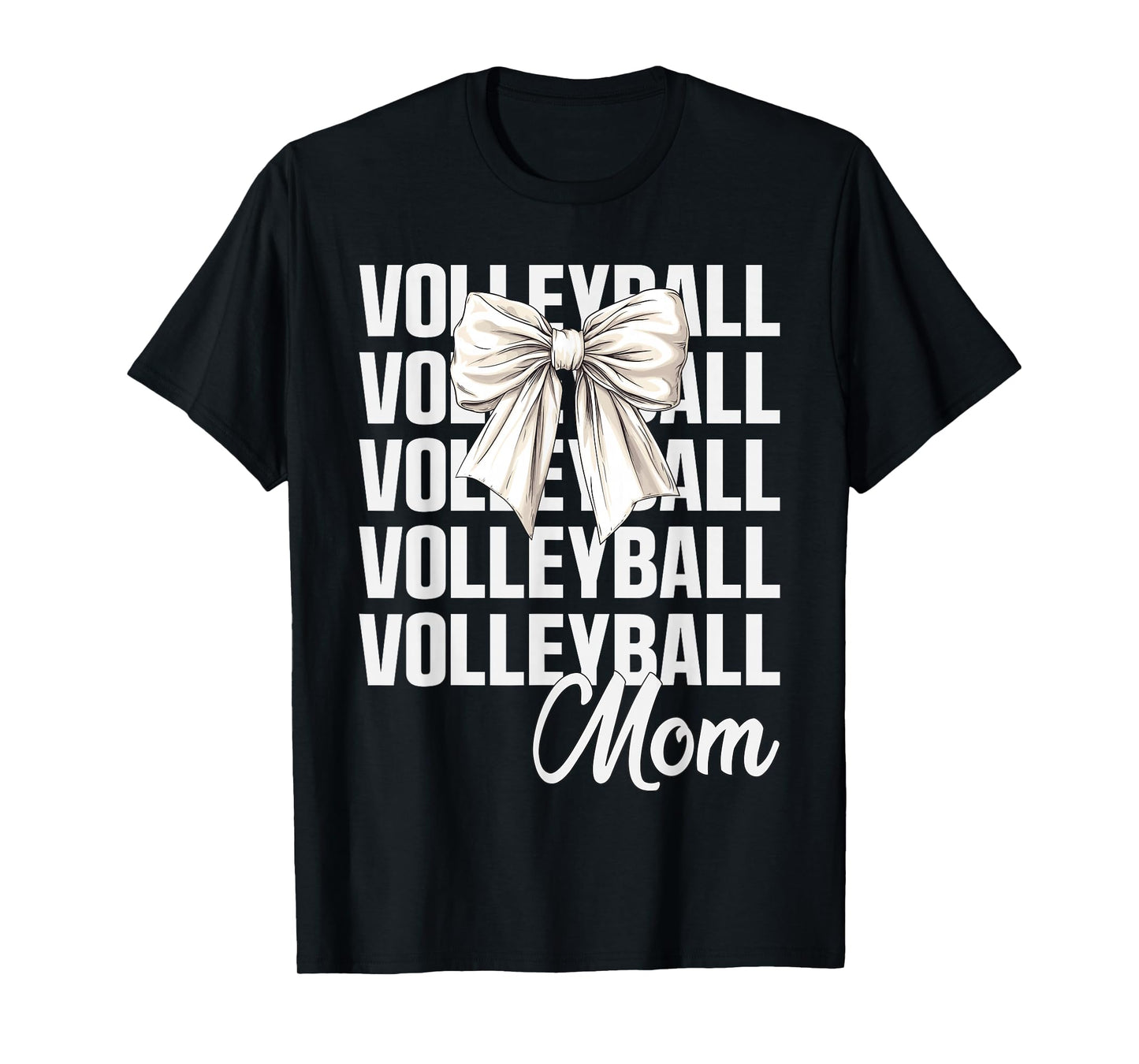 Volleyball Mom Coquette Bow Volleyball Lovers Mothers Day T-Shirt