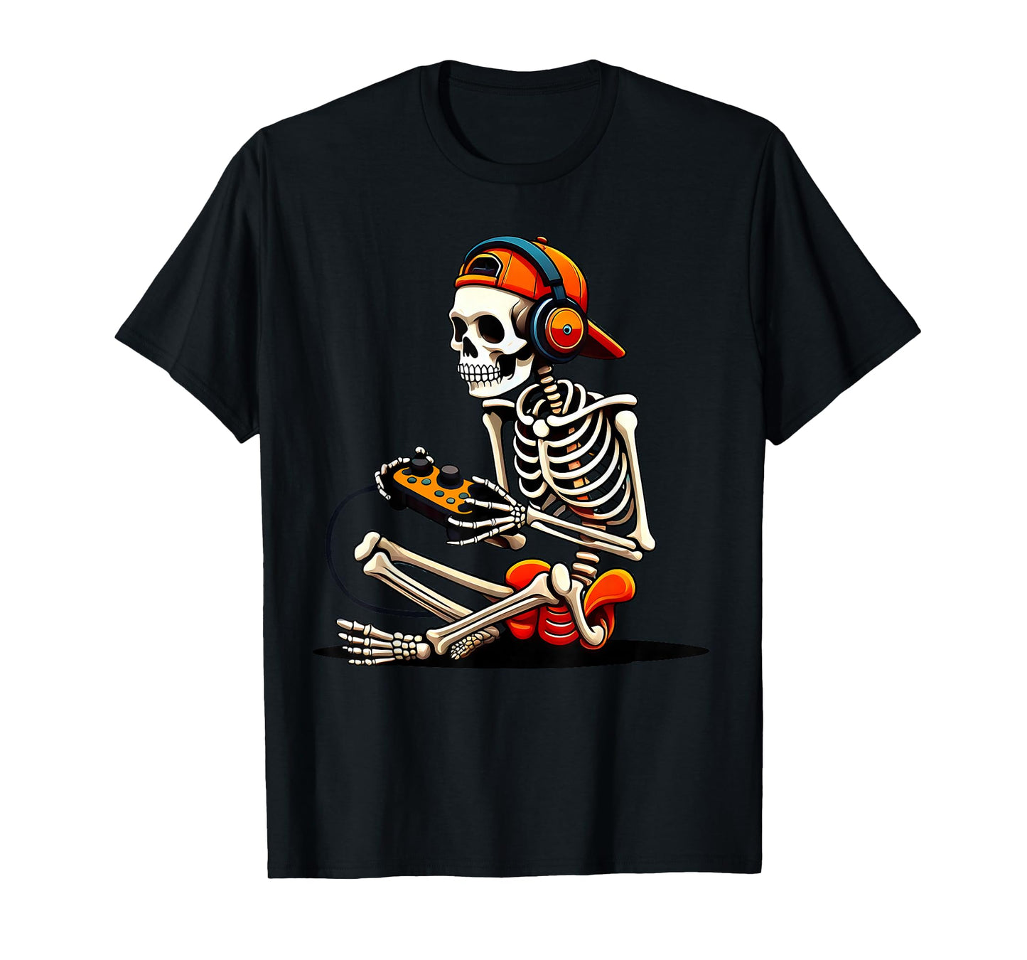 Halloween Skeleton Gamer Video Gaming Funny Gaming Skeleton T-Shirt