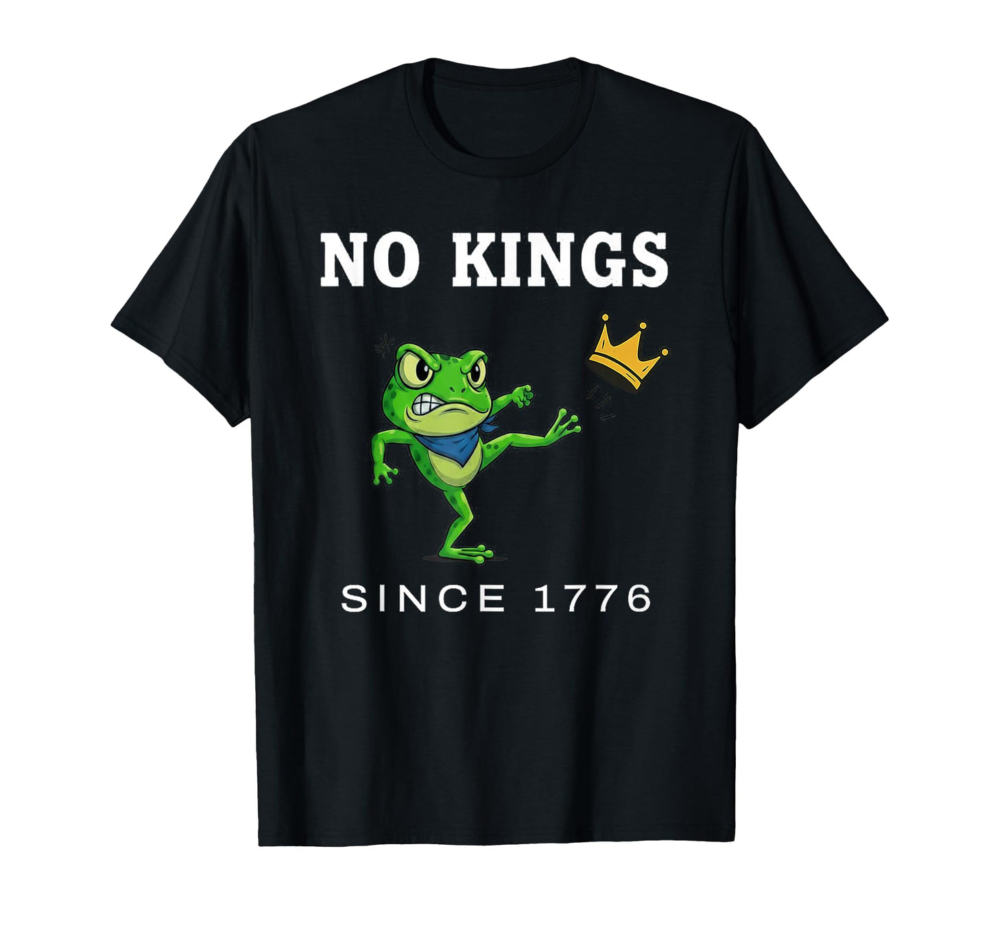 No Kings Since 1776 Portland Frog Kicking Crown T-Shirt