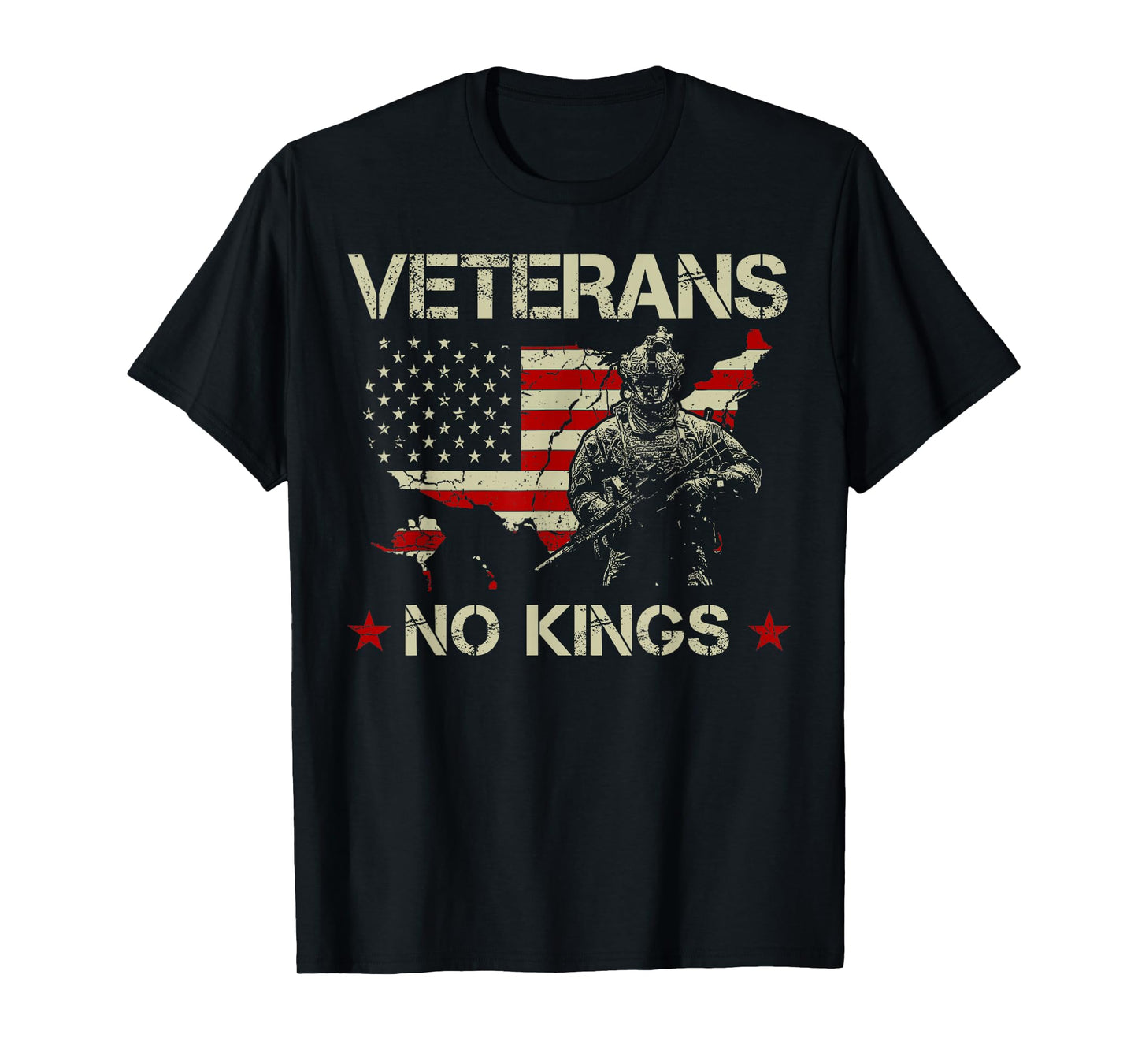 No Kings Veterans Shirts Men Patriotic America Flag No Kings T-Shirt