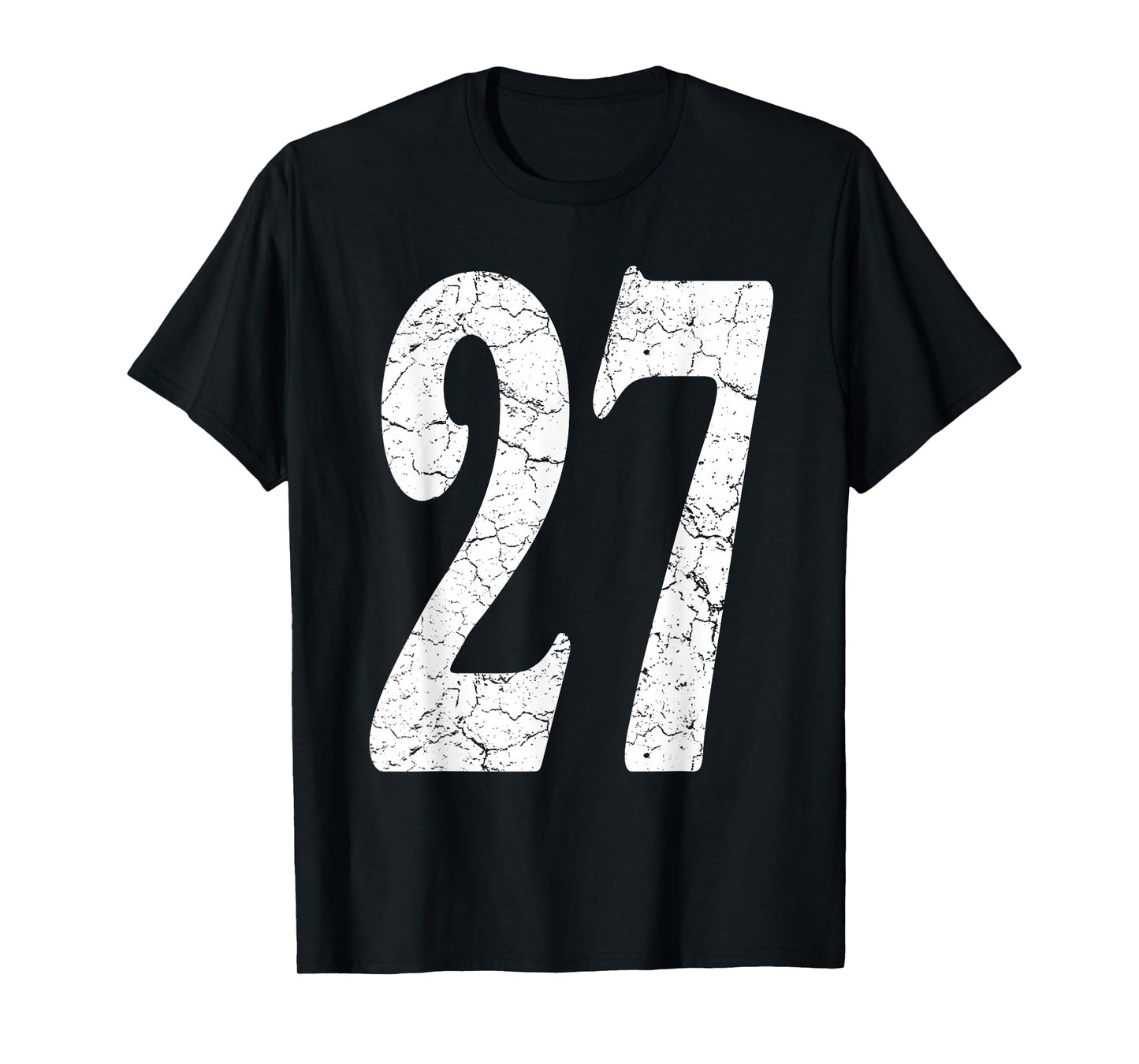 Distressed White Number 27 Jersey Uniform Player Fan T-Shirt