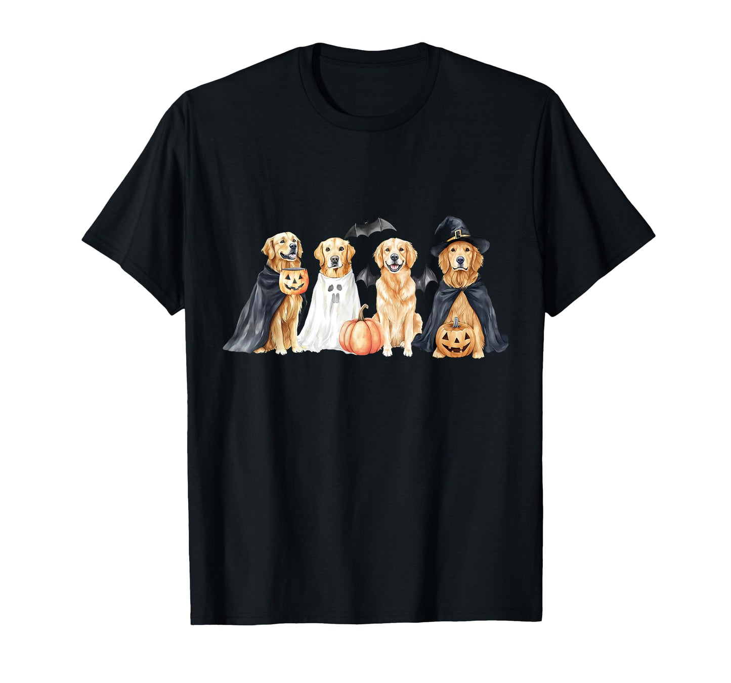 Golden Retriever Dogs Ghost Boo Witch Costume Halloween T-Shirt