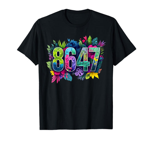 Anti Trump 8647 Floral Resist 86 47 Impeach Trump Impeach 47 T-Shirt