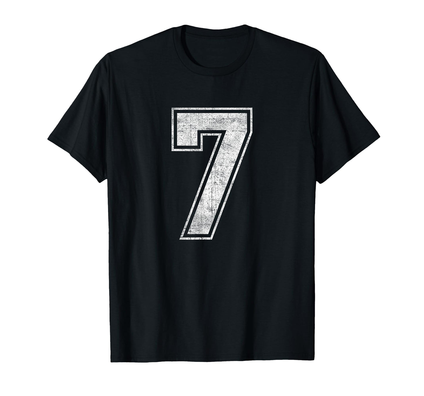 Funny 7 Number Seven Graphic Group Halloween Birthday Retro T-Shirt