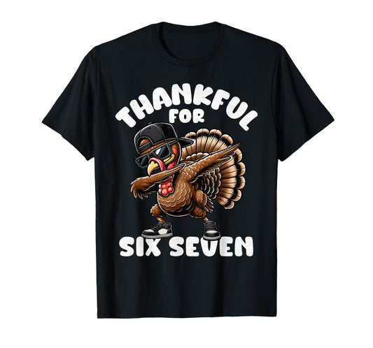 67 Thanksgiving Funny Six Seven Meme Brainrot Turkey Boys T-Shirt