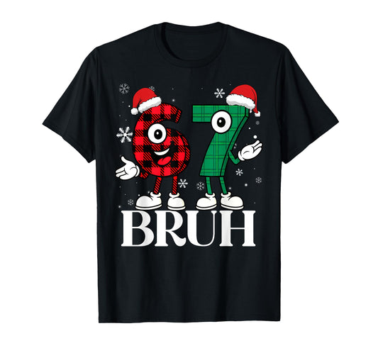 67 Six Seven Christmas Bruh Funny Italian Brainrot Meme T-Shirt