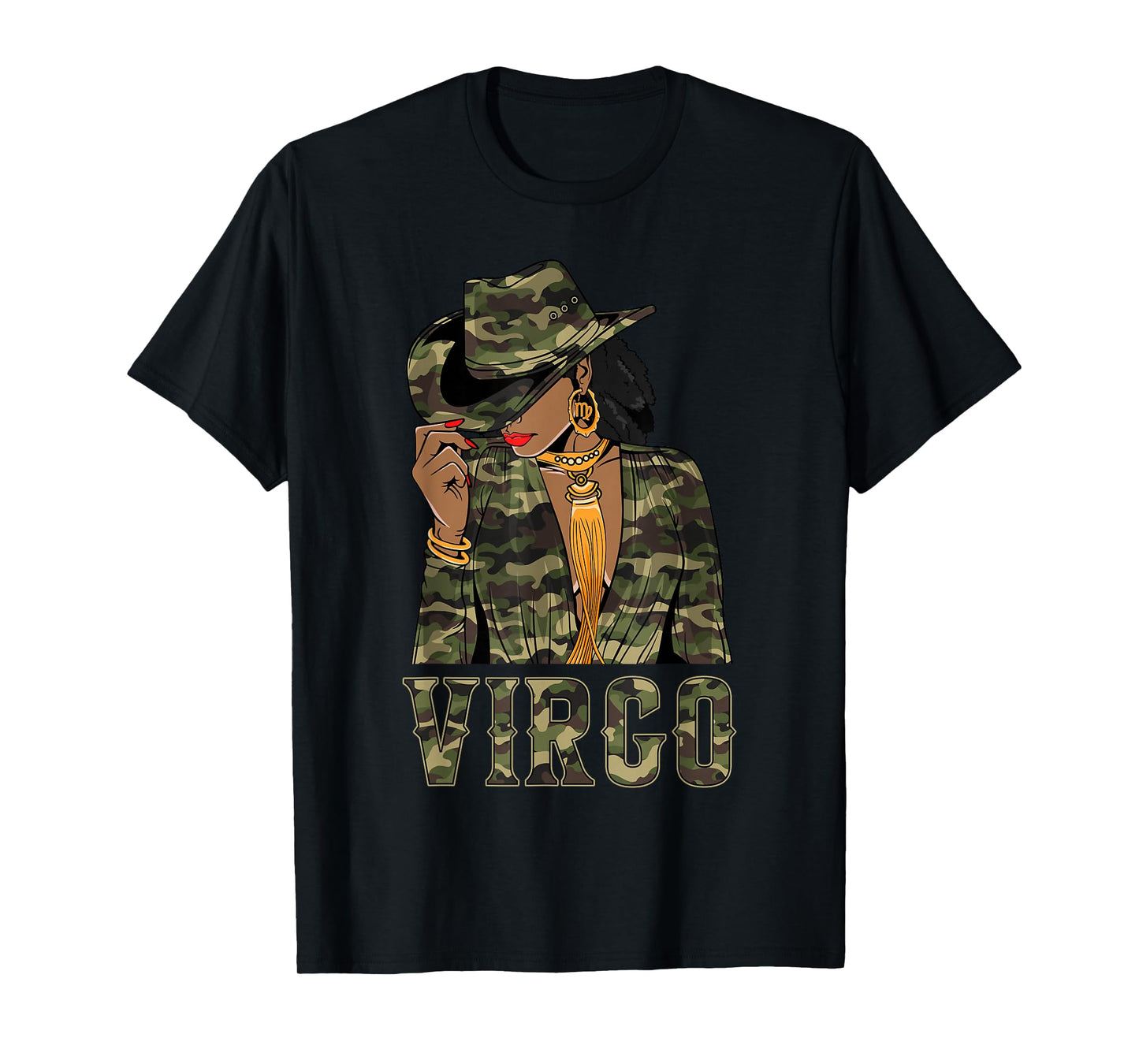 Virgo Black Cowgirl Retro African American Women Zodiac T-Shirt