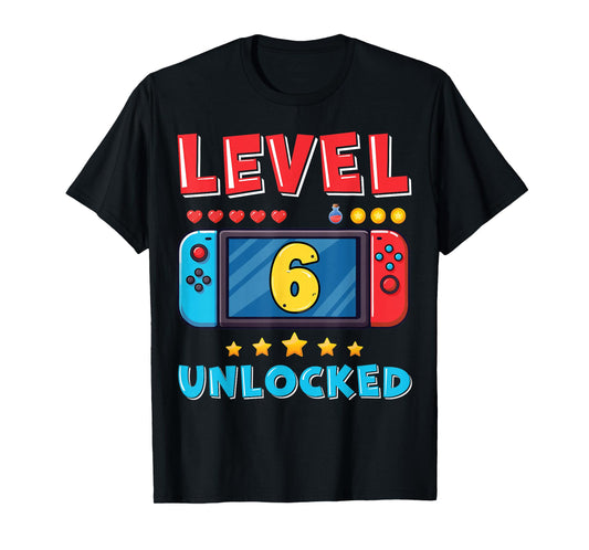6 Year Old Bday Decorations Son Gamer Boy 6yr 6th Birthday T-Shirt