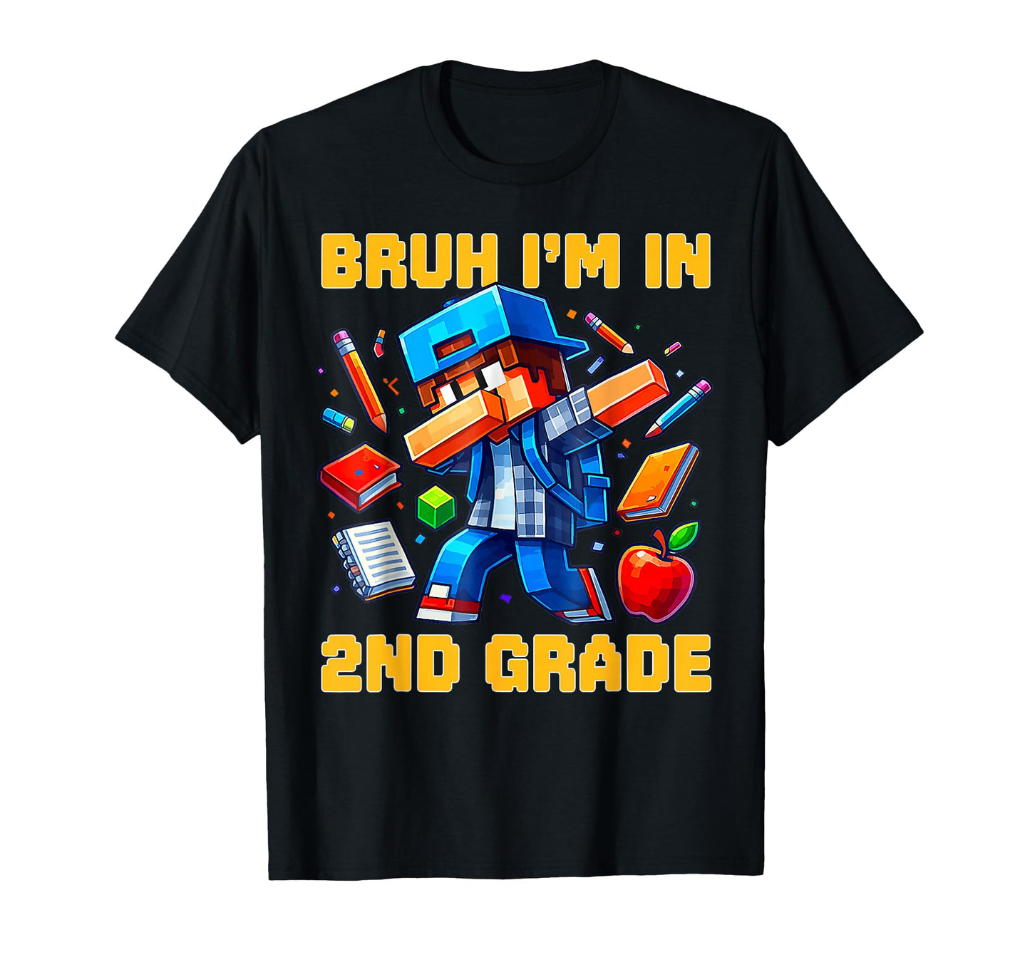 Bruh I'm in 2nd Grade Dabbing Boys Kids Gamer Back to School T-Shirt