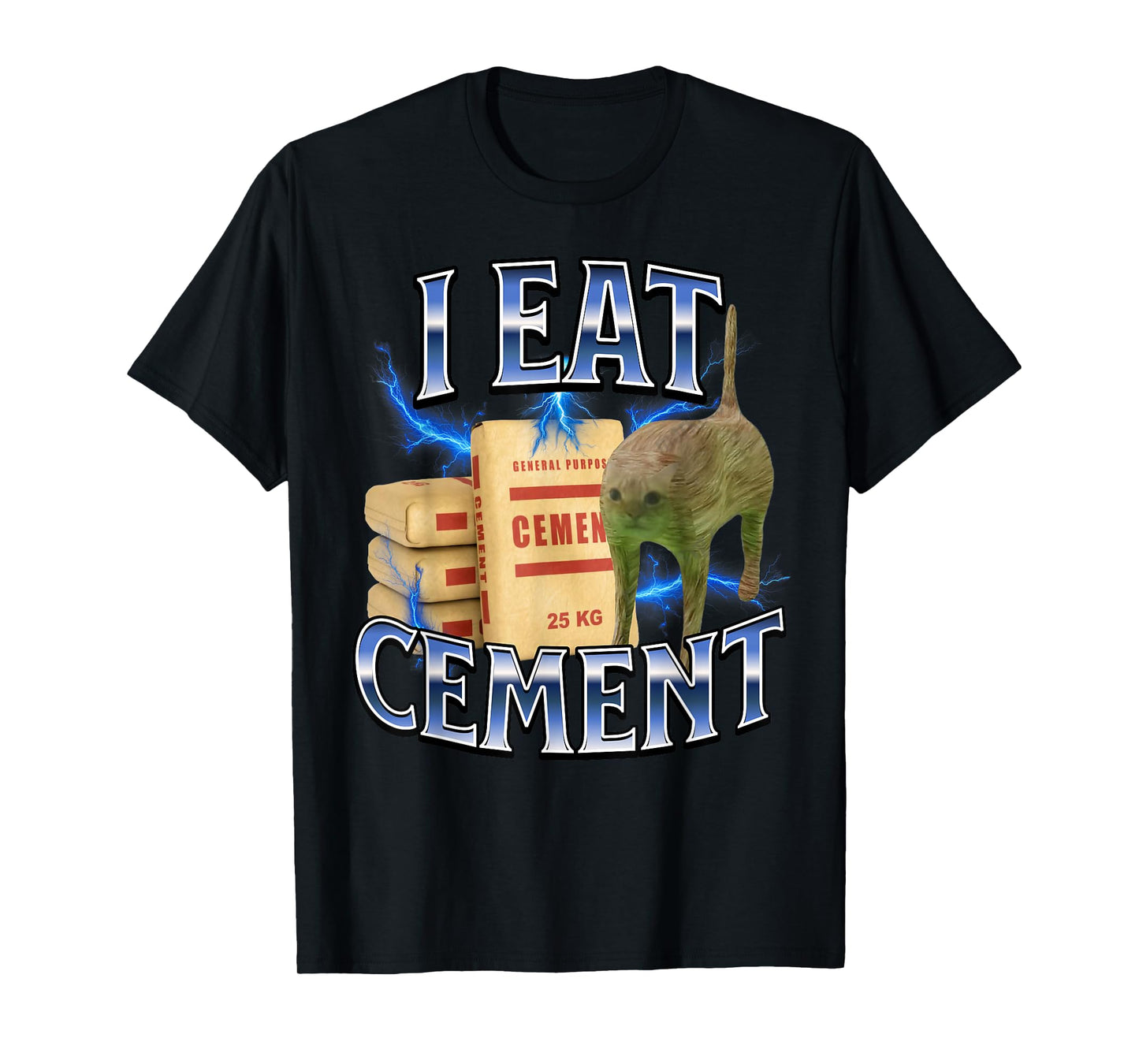 I eat cement cursed cat funny oddly specific meme kids boys T-Shirt
