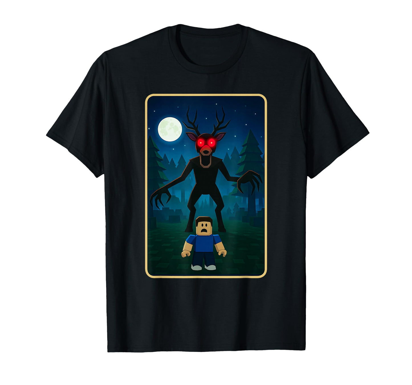 Scary Deer 99 Nights Halloween Gamer in The Forest Kids Meme T-Shirt