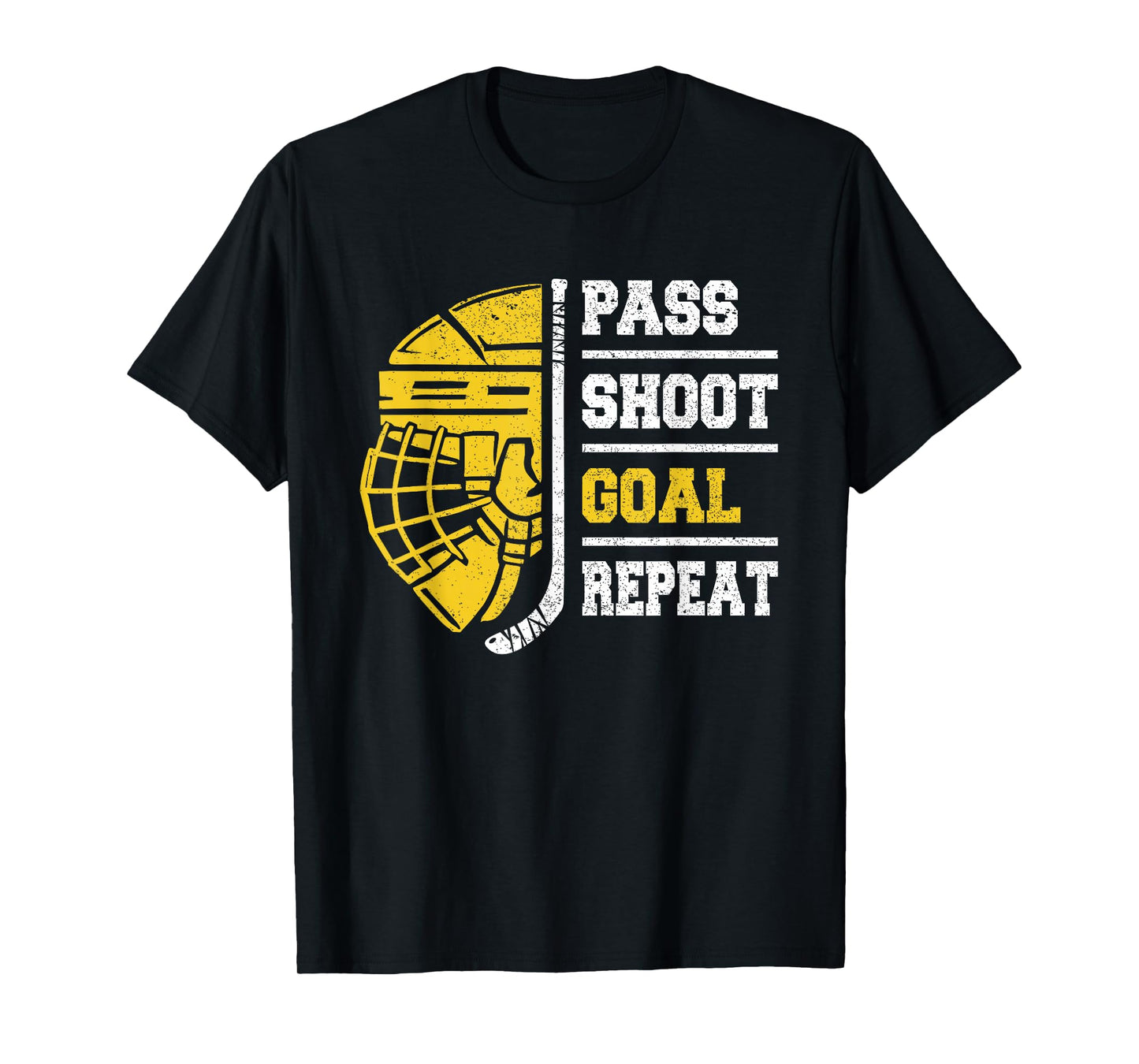 Ice Hockey For Boys, Men | Pass Shoot Goal Repeat | Hockey T-Shirt