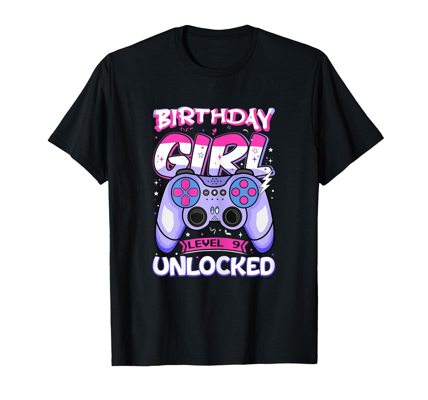 9 Year Old Girl Gamer Level Unlocked 9th Birthday Kids T-Shirt