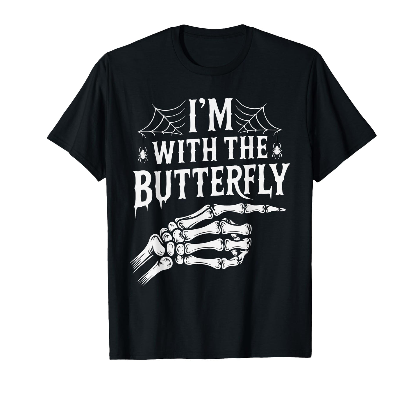 I'm with Butterfly Halloween Costume Couples Matching T-Shirt