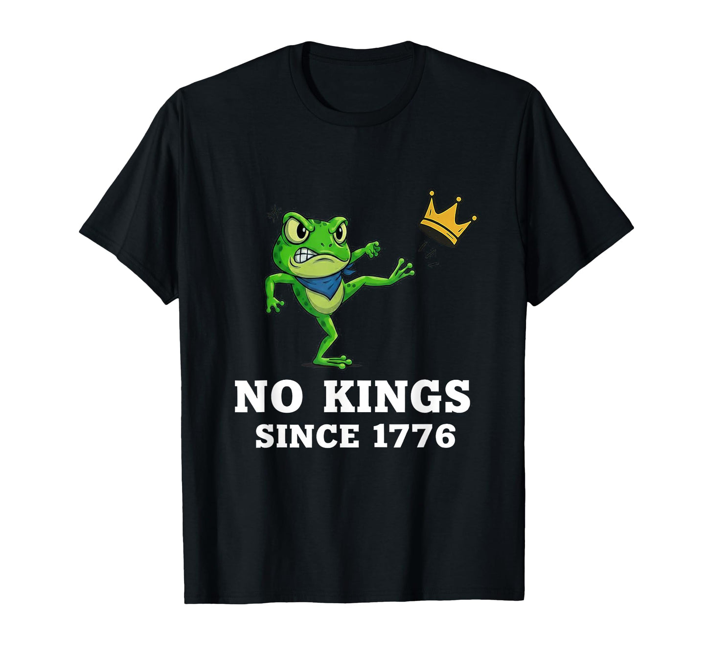 No Kings Since 1776 Portland Frog Kicking Crown T-Shirt