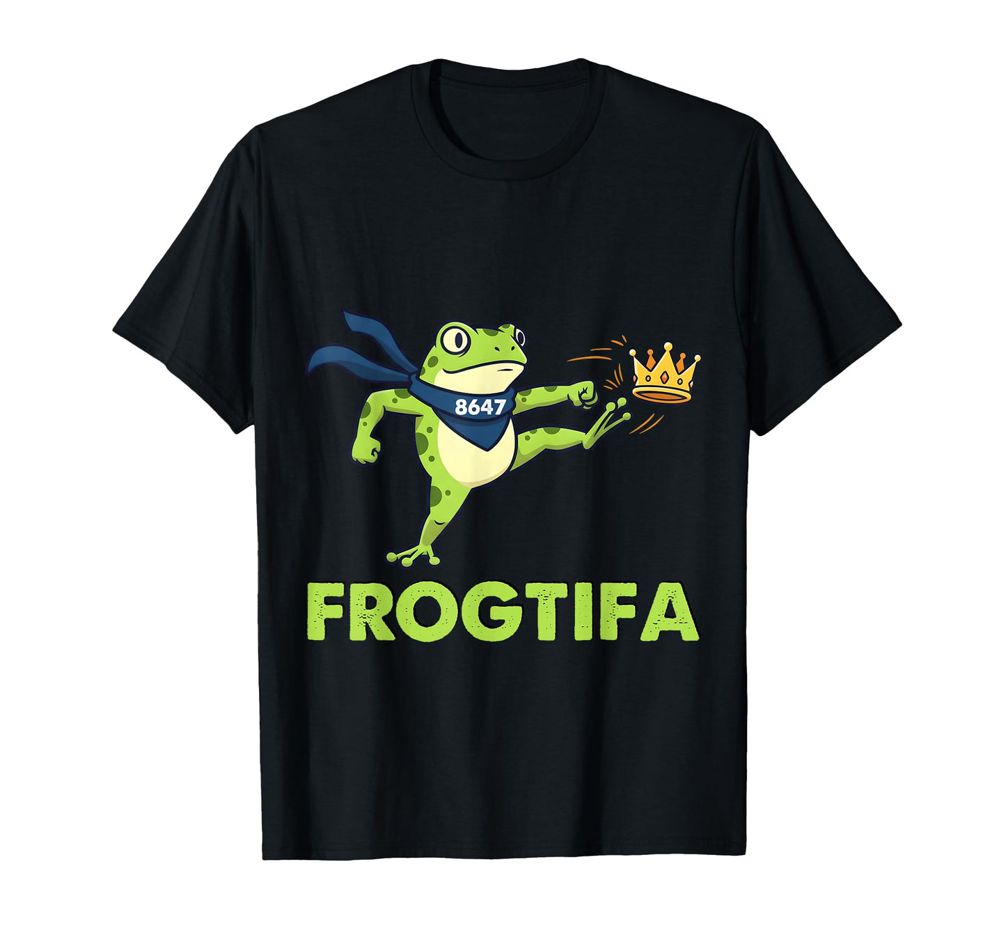 Portland Frog FROGTIFA No Kings Frog 8647 Funny Frog Crown T-Shirt