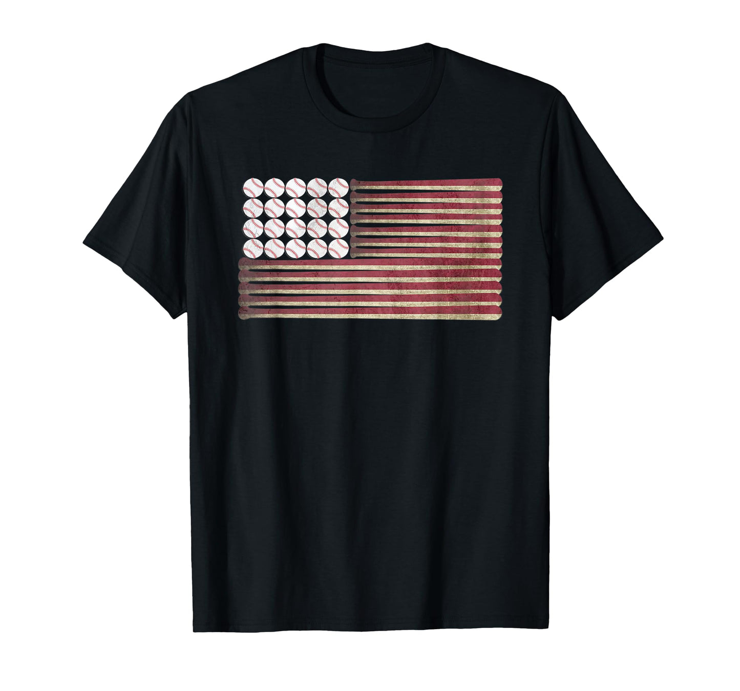 Baseball Design Sports Matching USA Flag America T-Shirt