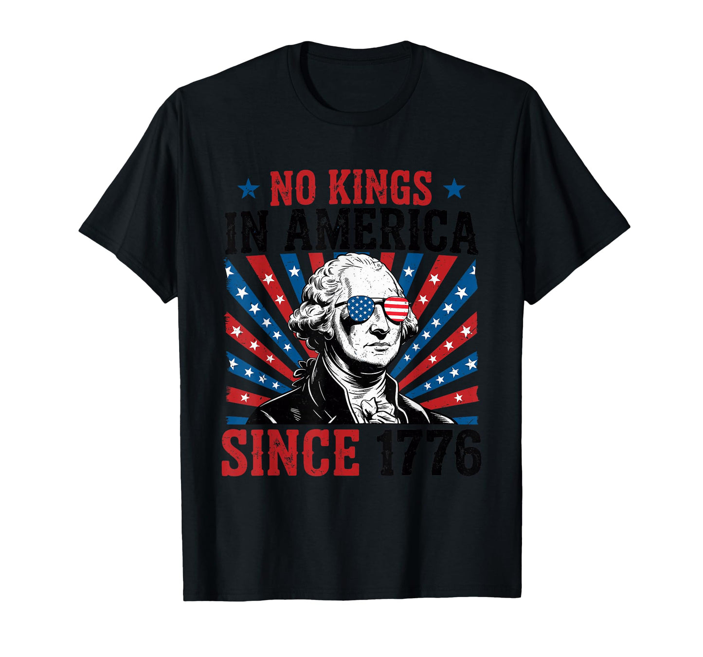 George Washington Protest Sign Democracy No Kings In America T-Shirt