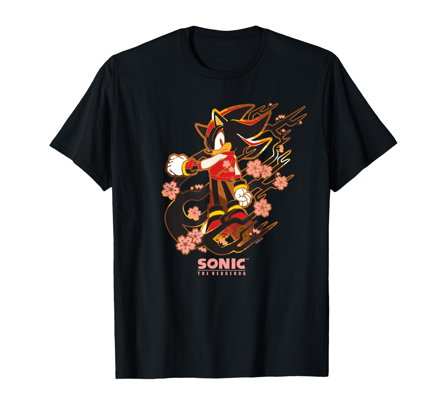 Sonic the Hedgehog - Shadow with Cherry Blossoms T-Shirt