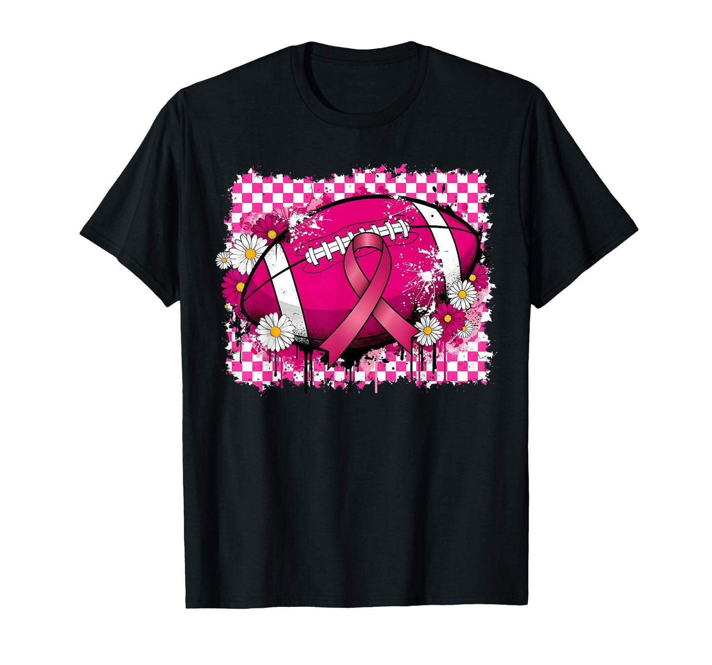 Football Pink Ribbon Breast Cancer Awareness Tackle Cancer T-Shirt