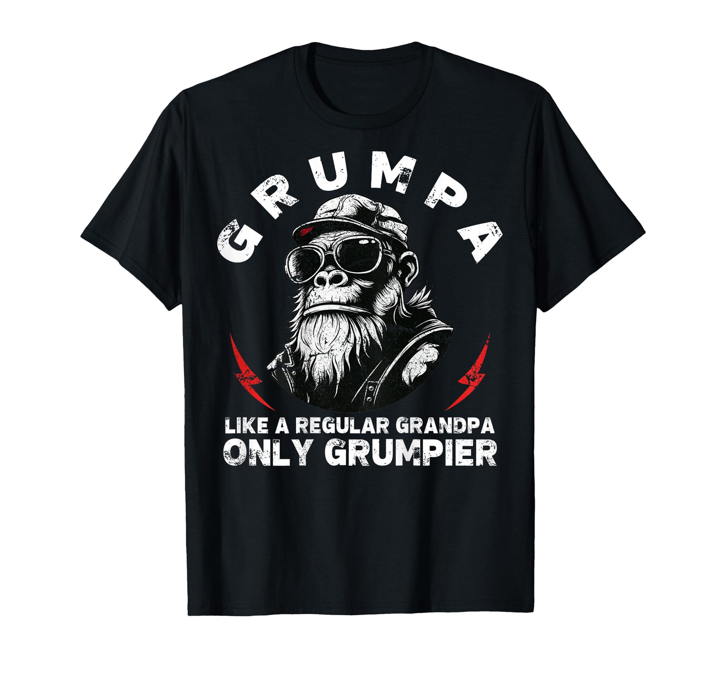 Grumpa Like A Regular Grandpa Only Grumpier Bearded Gorilla T-Shirt