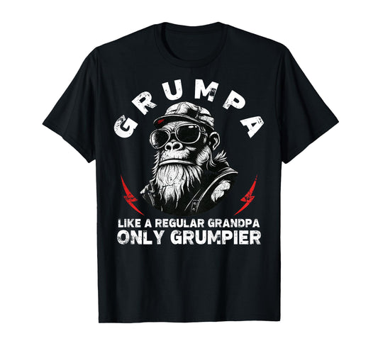 Grumpa Like A Regular Grandpa Only Grumpier Bearded Gorilla T-Shirt