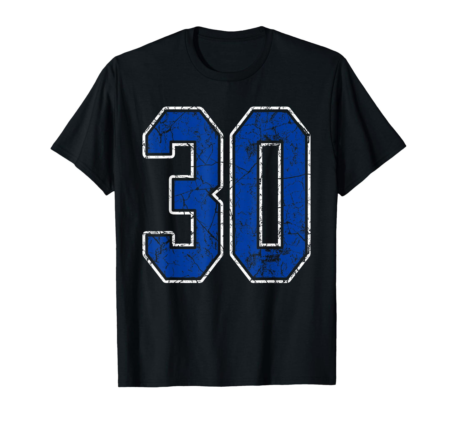 Royal Blue and White Number 30 Jersey Player Uniform #30 Fan T-Shirt