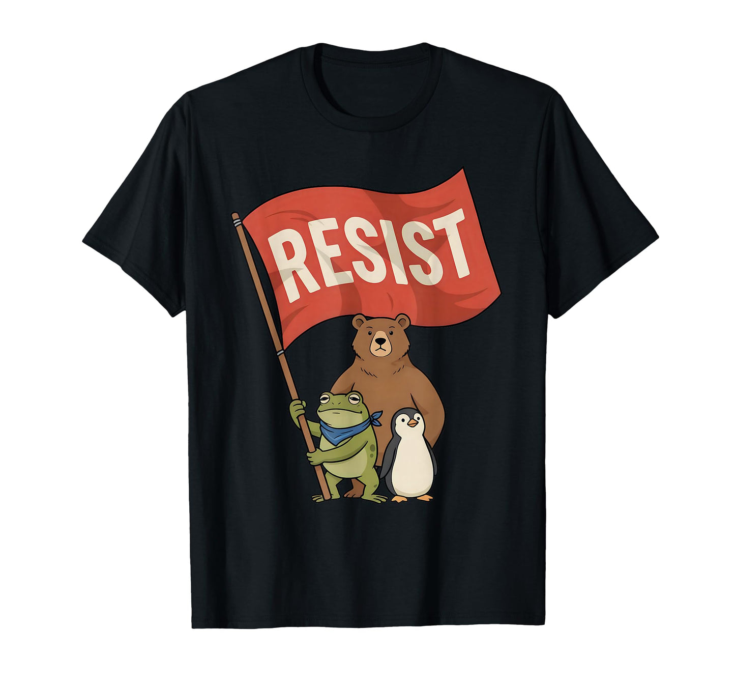 Portland Frog Resist No Kings Graphic Funny Protest Cool T-Shirt