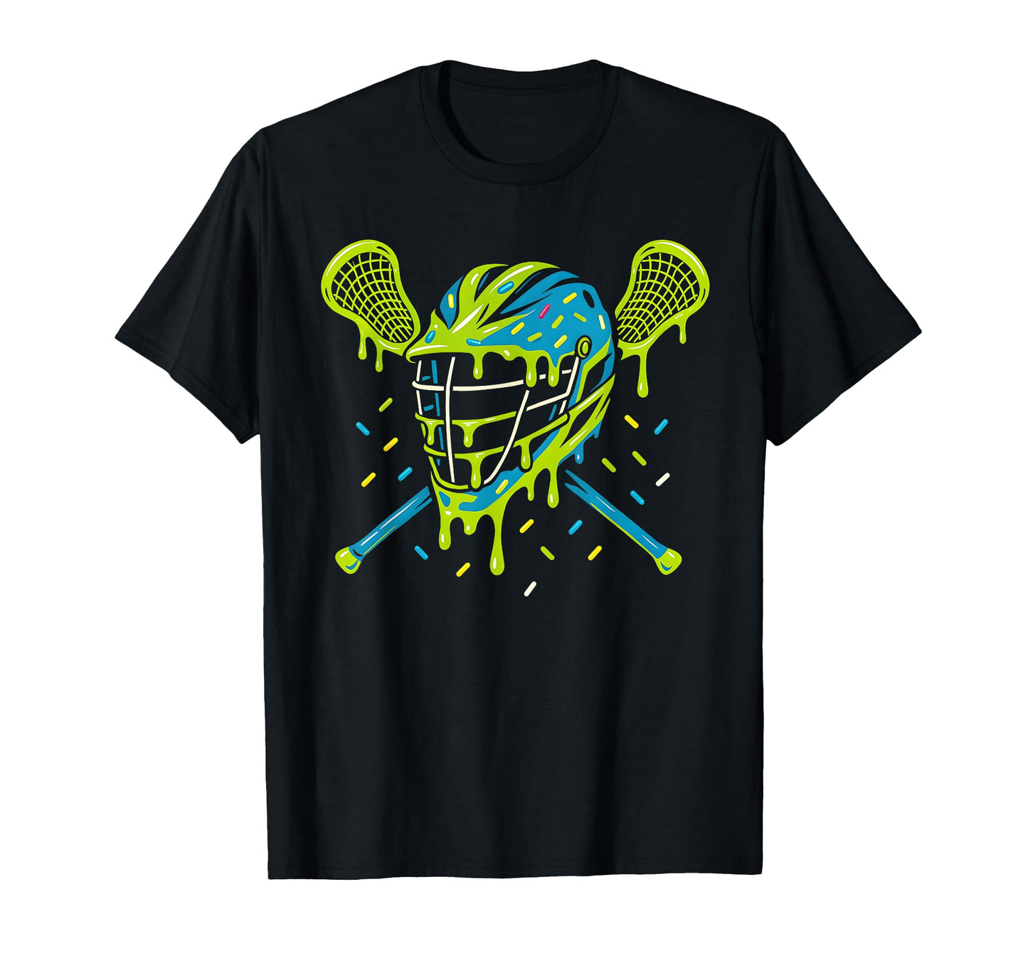 Lacrosse Ice Cream Drip Lax Boys Helmet Stick Youth Players T-Shirt
