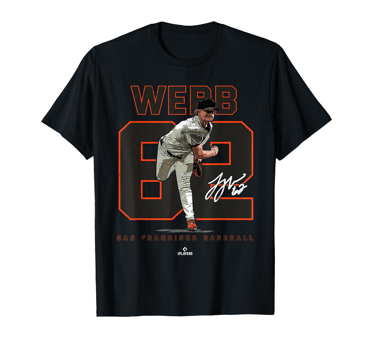 Number and Portrait Logan Webb San Francisco MLBPA T-Shirt